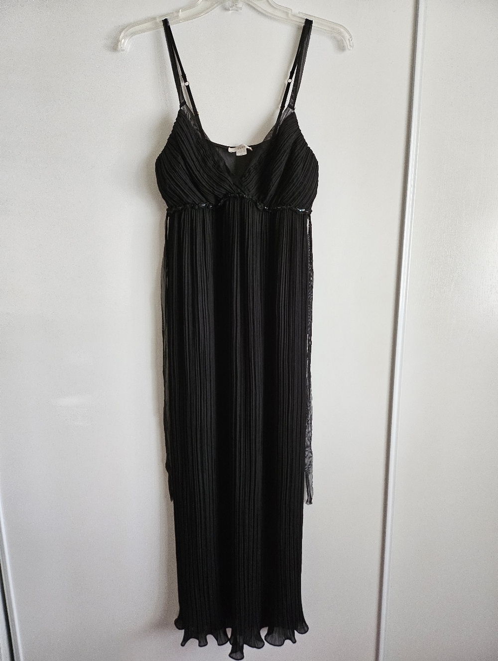 Flora Nikrooz Chiffon Chemise Nightgown Women’s Size SM Babydoll Beaded Pleated